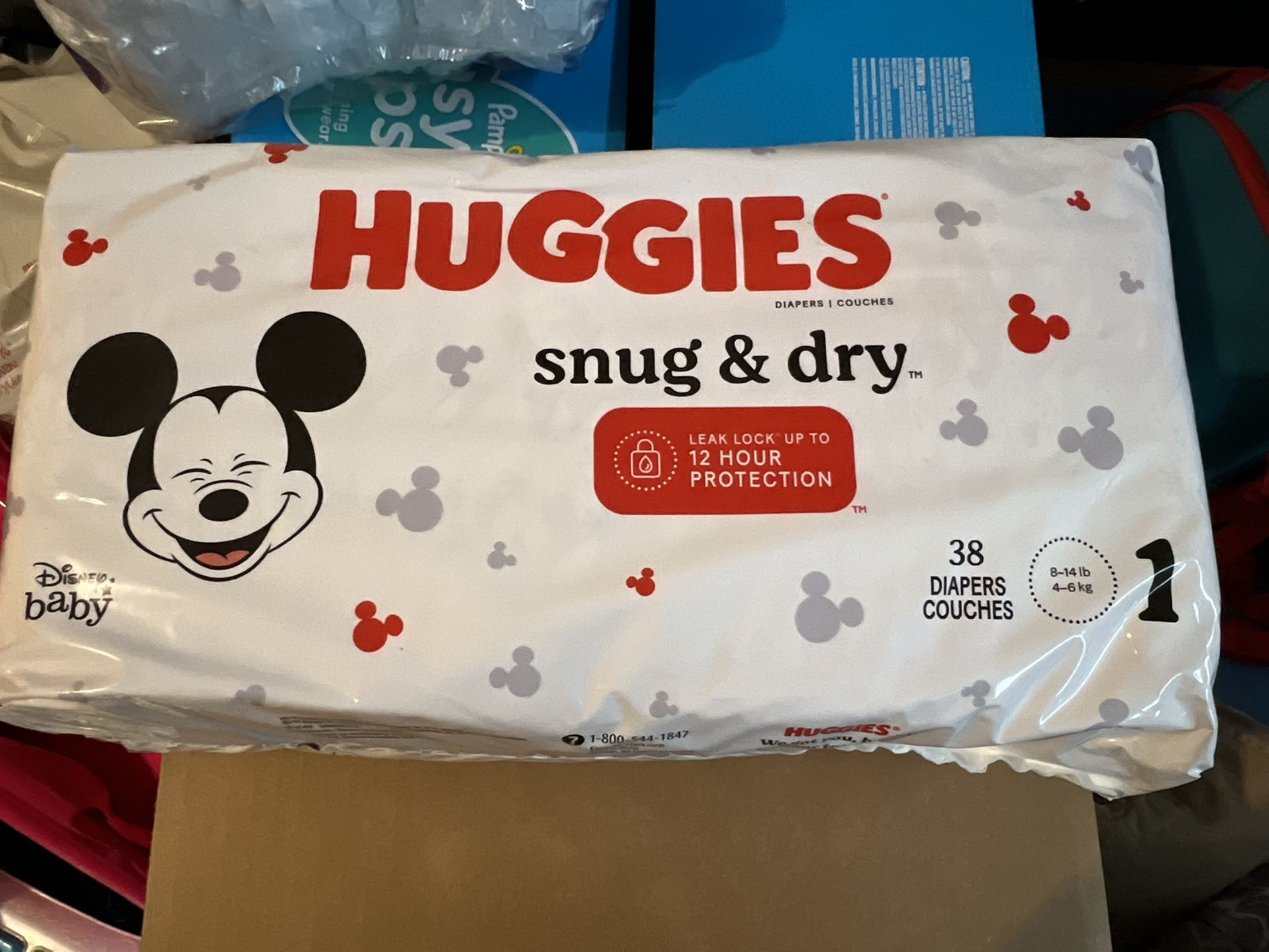 Huggies Size 1 Diapers, Snug & Dry Newborn Diapers, Size 1 (8-14 lbs), 38 Count