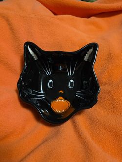Halloween Black Cat Ceramic Bowl