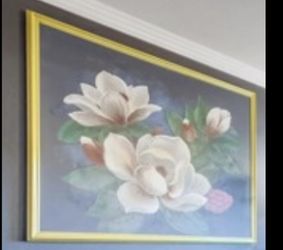 Antique Wall Art hand painted canvas- picture