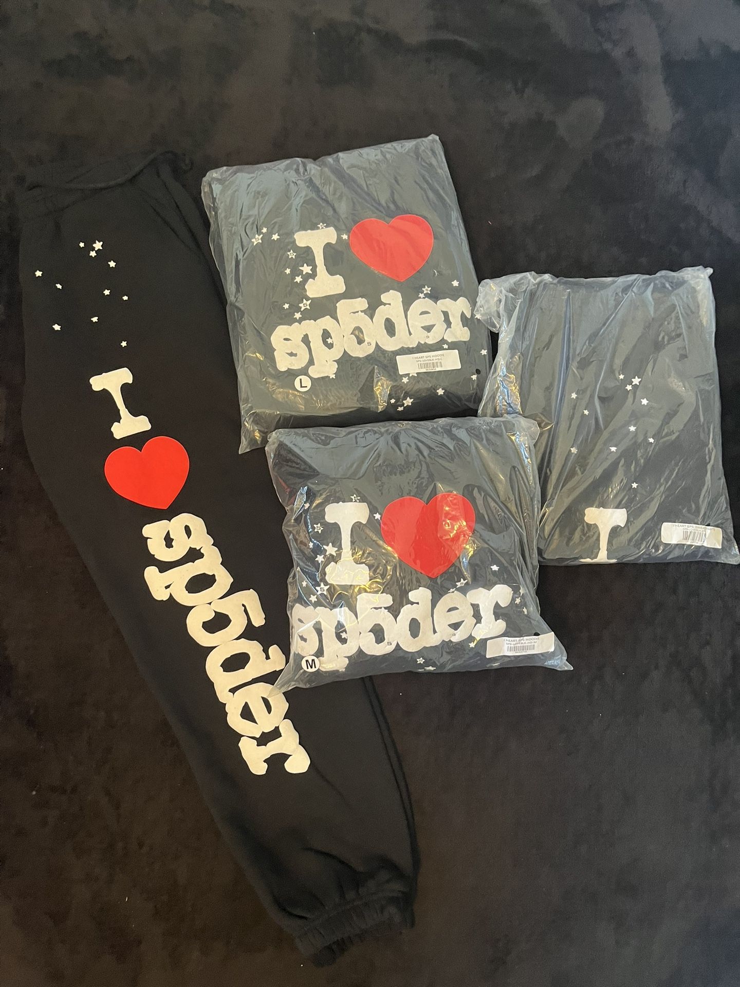 Spider x I love spider hoodie set 