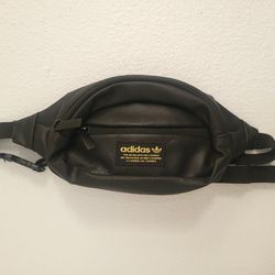 Adidas Black Leather Fanny Pack