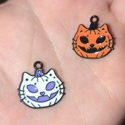 21 Pieces Of Jewelry Making Charms Halloween Cat Pumpkin
