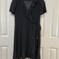 By Design Black Dress with White Polka Dots Size L 