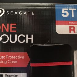 SEAGATE One Touch Black and Red Protective 5 TB Case - NEW