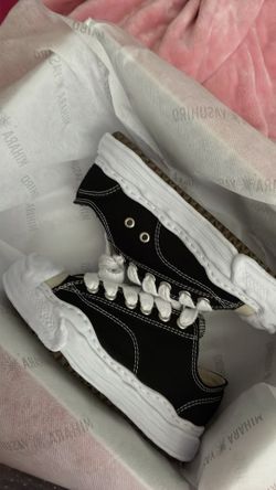 Mihara Yasuhiro Black Canvas Low-Top Sneakers