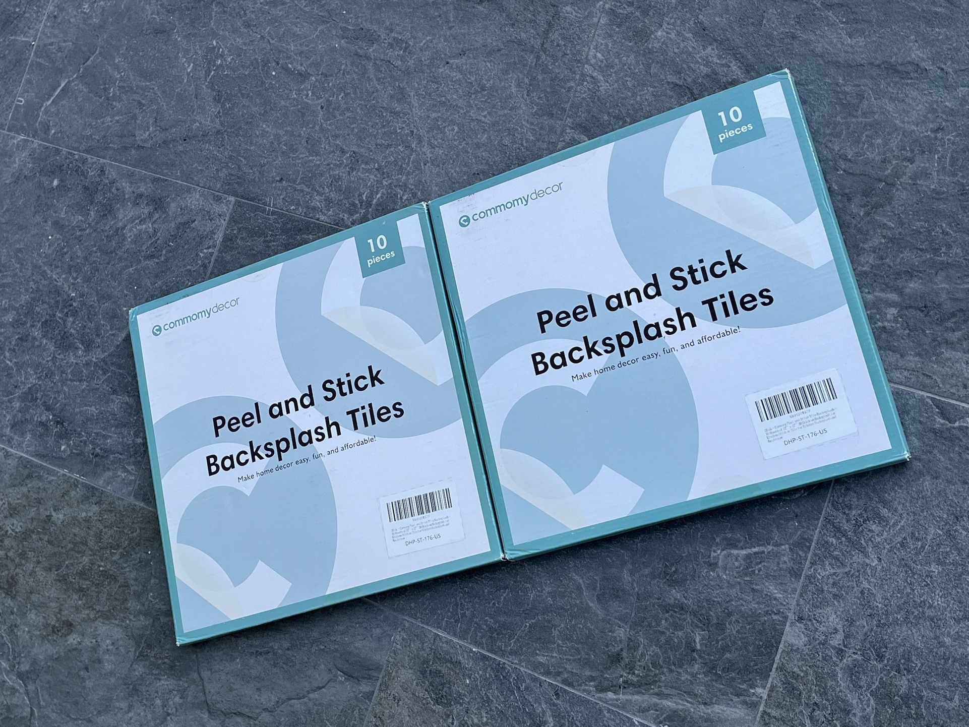 (2) Packs Of 10 CommomyDecor Peel And Stick Backsplash Tiles.