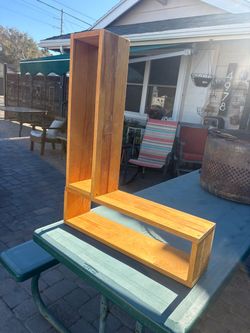 Wooden Wall-Mount Display Shelves – $7 Each / Two Available