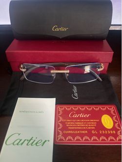 Luxury Rimless Designer Glasses w/ Case & Accessories