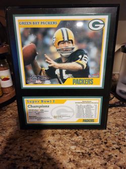 Green Bay Packers Bart Starr Super Bowl 1 Commemorative Plaque