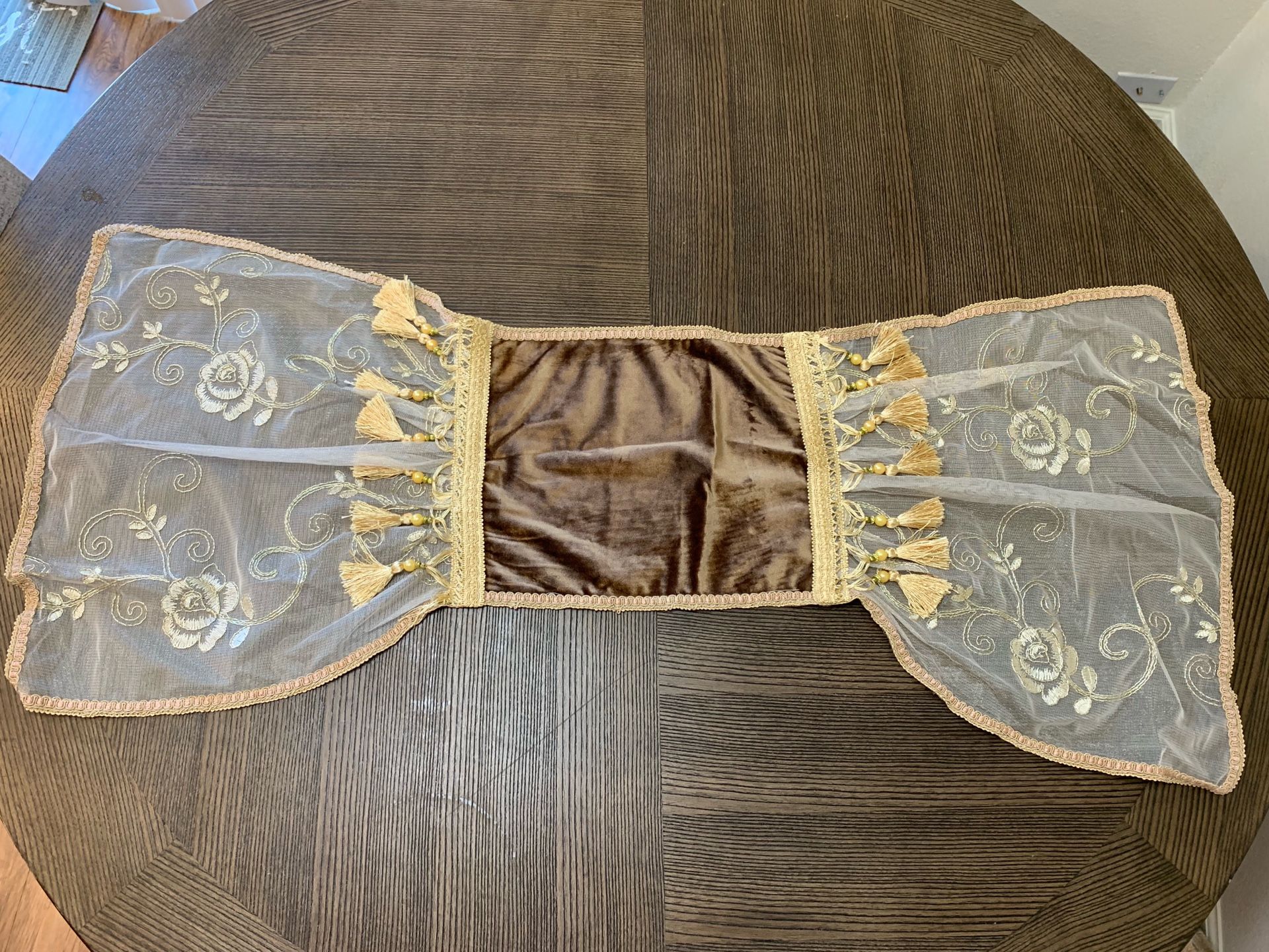 Gold Brown SIGNÈ TABLECOVER 46x12 inches