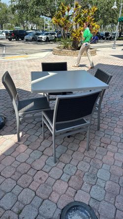 Outdoor table with chairs