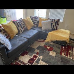 Grey L Shaped Sectional 
