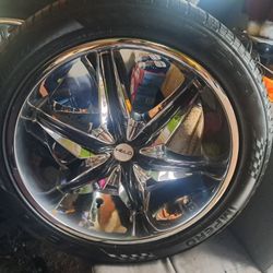 24 Inch Complete Set Of All 4 Helo Rims And Tires