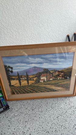 Framed Tuscan Landscape Wall Art Print