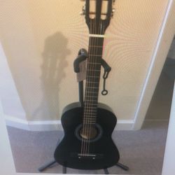 Ashthorpe 38-inch Beginner Acoustic Guitar Package (Black), Basic Starter Kit w/Gig Bag, Strings, Strap, Tuner, Pitch Pipe, Picks 