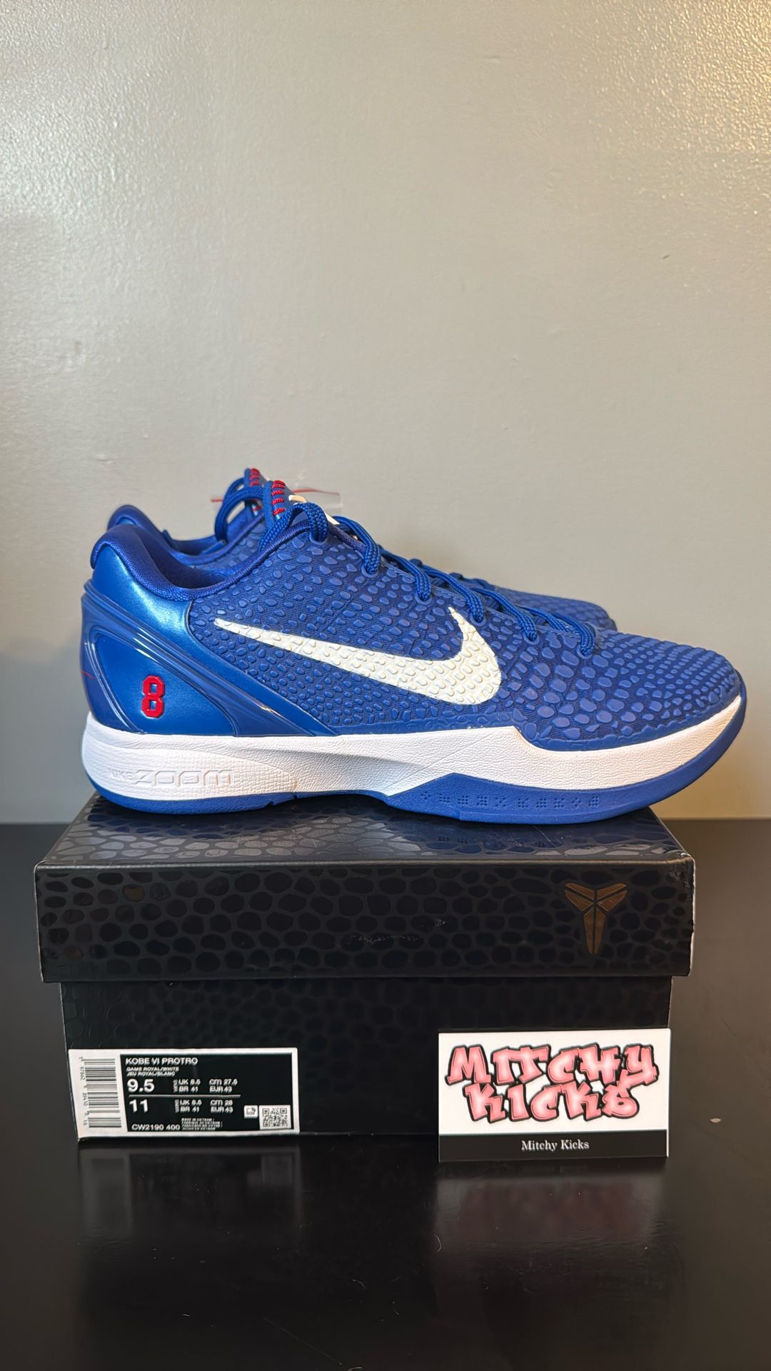 Nike Kobe 6 Protro Dodgers Sz. 9.5