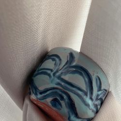 Little Jade&Blue- Pottery Matcha Cup, handmade. Signed. 