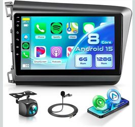 Android Car Stereo for Honda Civic 2012-2015 – 9” Touch Screen, Wireless CarPlay, Android Auto & GPS