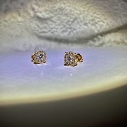 GRA Certified Moissanite Gold-Plated Earrings