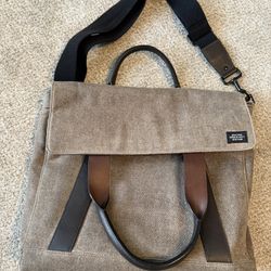 Jack Spade Dapple Brown Wool Survey Bag w/Leather Handle