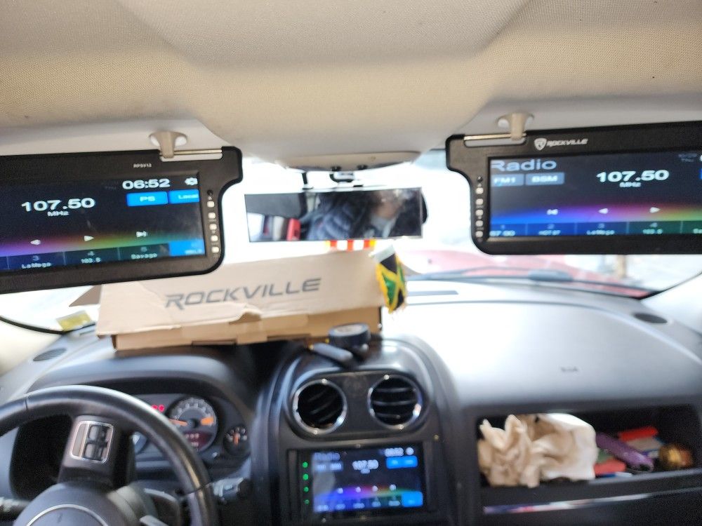 CAR AUDIO TWO 12" Visor Monitors AND 14" Flip Down Car Monitor