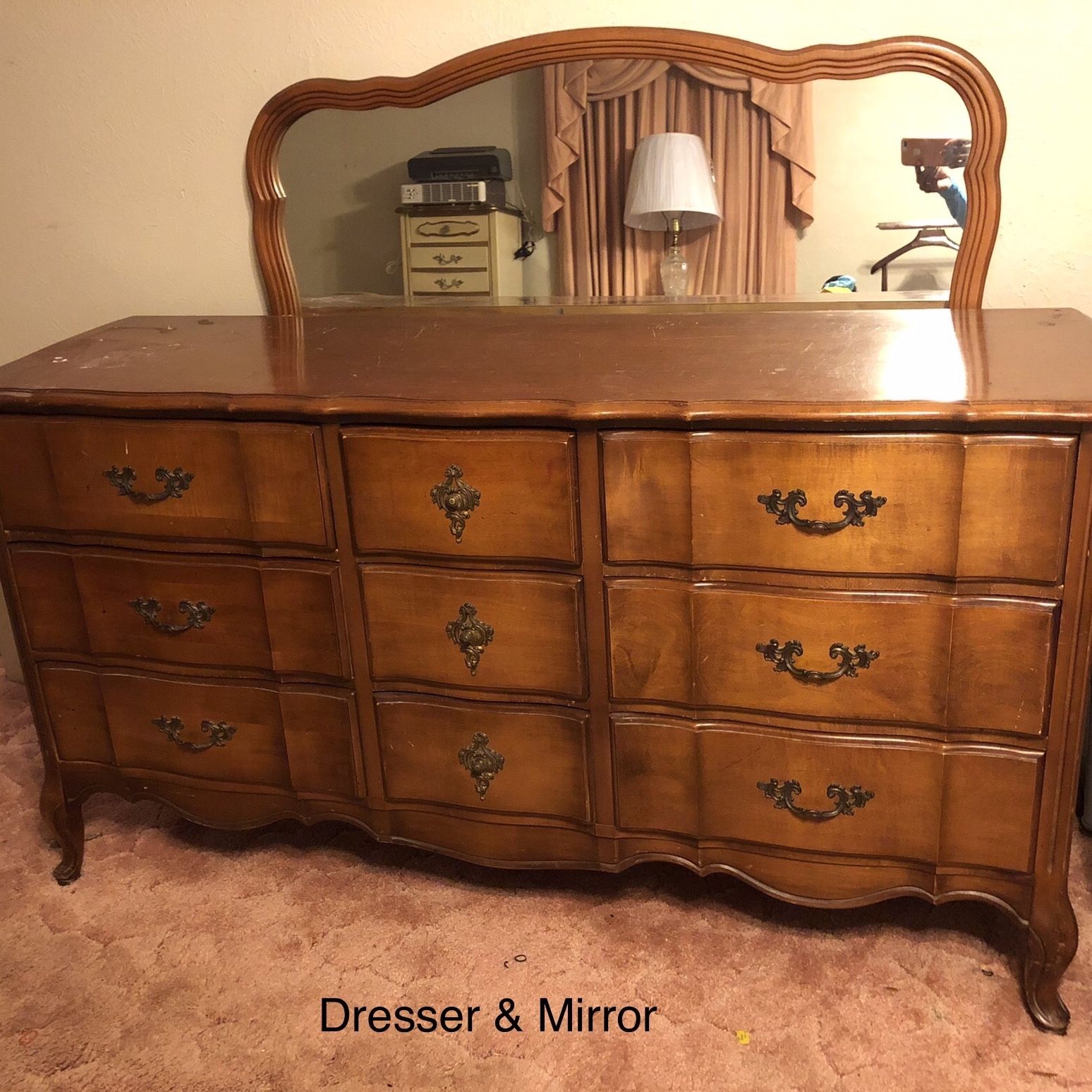 vintage french dresser SOLD- Antique Provincial Long Dresser Only Vintage French Provincial Dresser, 9