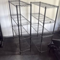 Metal Storage Racks – Adjustable Shelves (Set of 2)