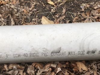 Pvc Pipe  Approximately   4”  And 20 Ft Long