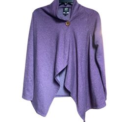 Bobeau Asymmetrical Button Long Sleeve cardigan