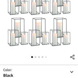 Decorative Candle Lanterns for Wedding (6x4x4/ 9x5x5/ 11x6x6 Inch) Hurricane Glass Candle Holders for Table Centerpiece Holiday Candlestick Holder, On