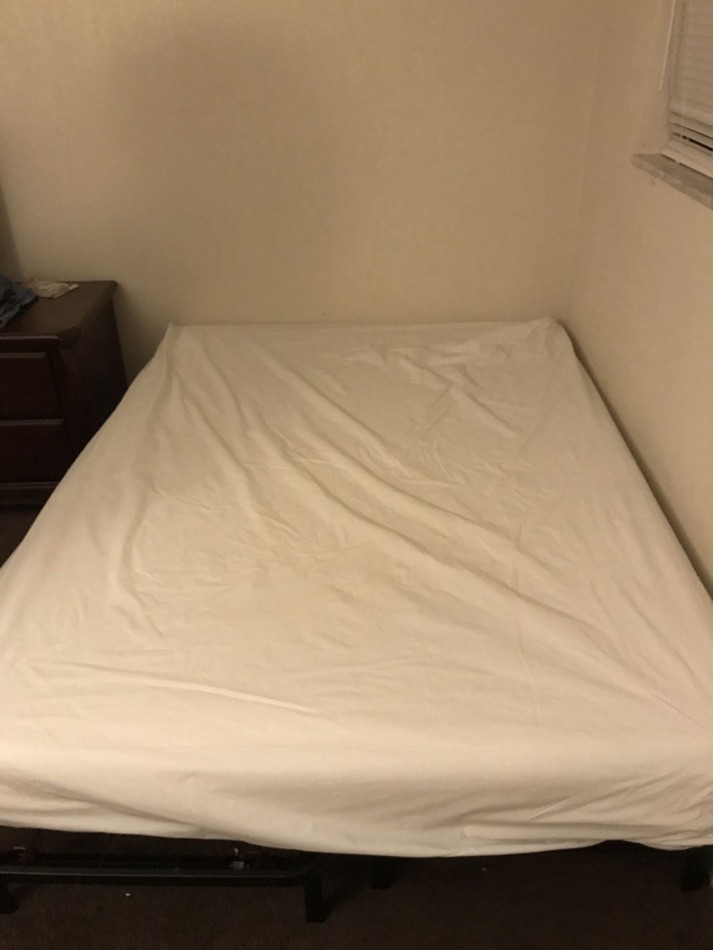 Full size memory foam bed with frame