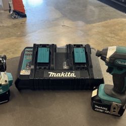 Makita Router and drill w 2 5.0 batt and fast charger no trades nothing sold separate FIRM PRICE