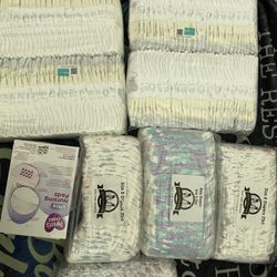 Diapers And Nursing Pad And Breastfed Bags