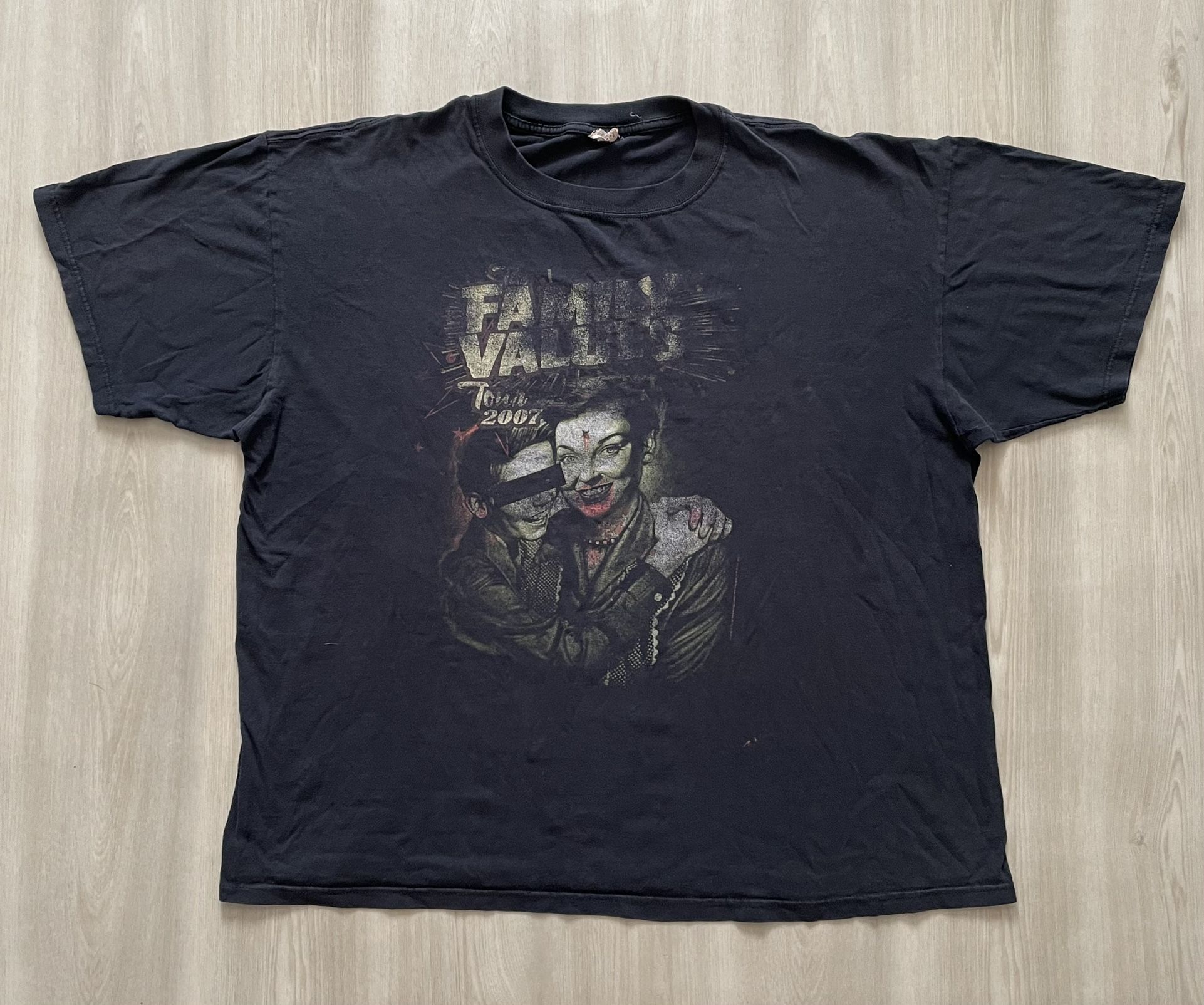 VTG 2007 Family Values Tour T KORN Evanescence Deftones Sz 2xL *thrashed