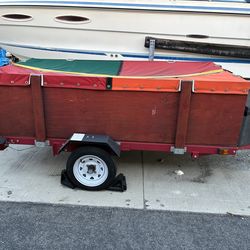 Wood trailer with custom canvas cover