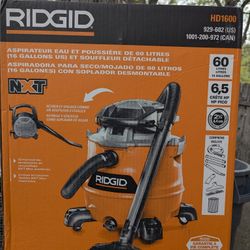 New In Box;  Rigid Shop vac hD1600; 16gal-6.5amp;  Lifetime Warranty