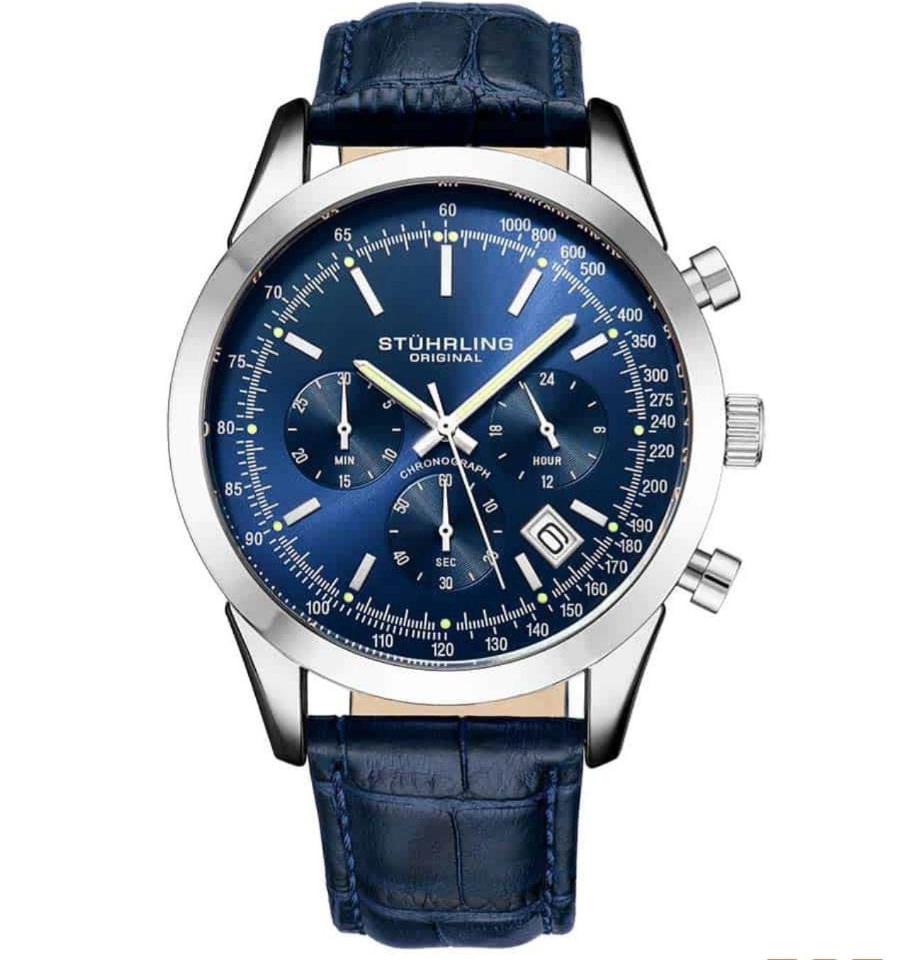 Stuhrling Original Watch - Blue Leather Strap - Rialto Collection