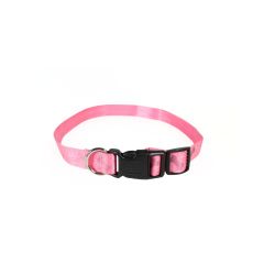 Pink Dog Collar Size Large Faded Bone Design 