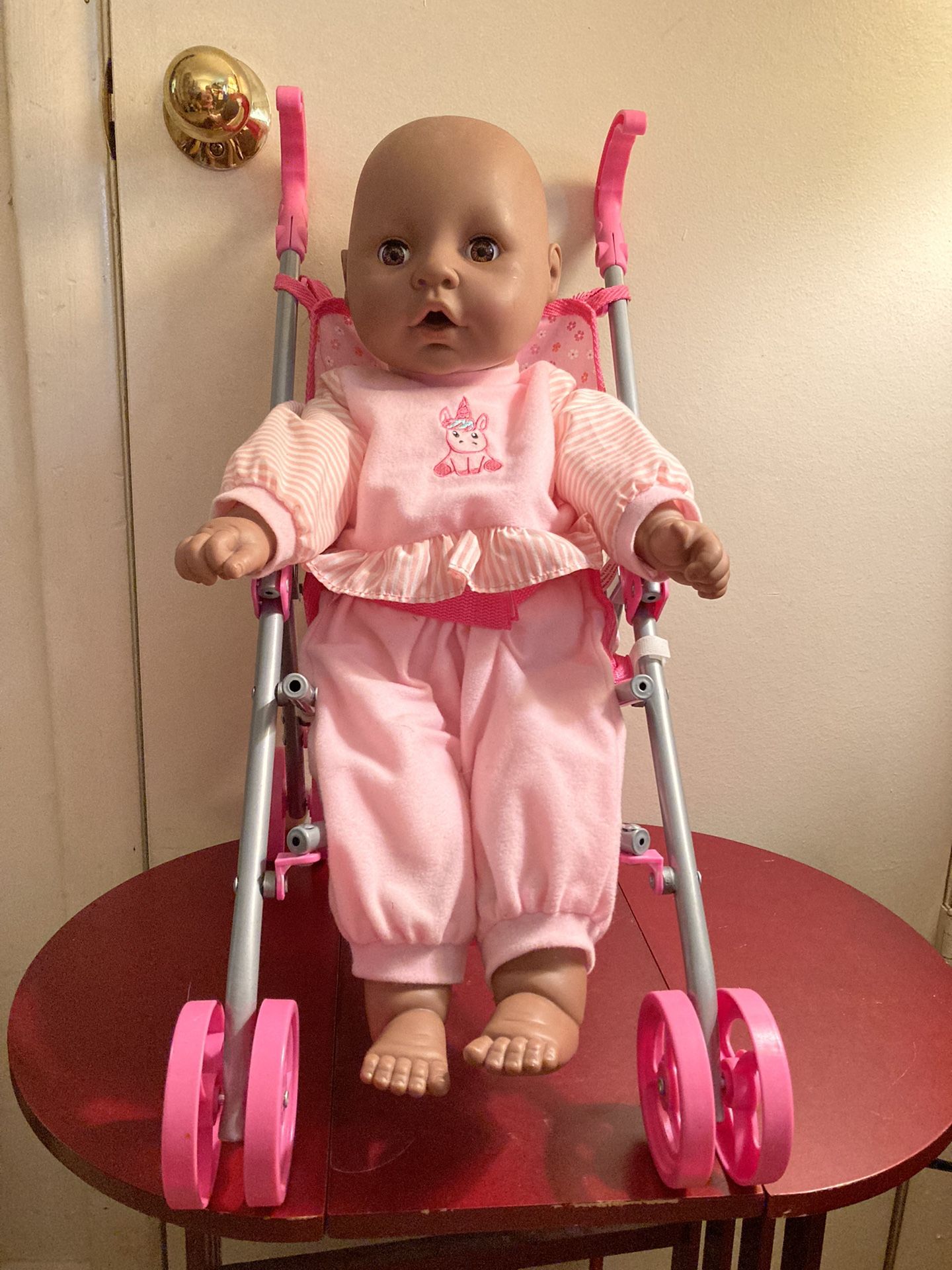 Doll with Stroller