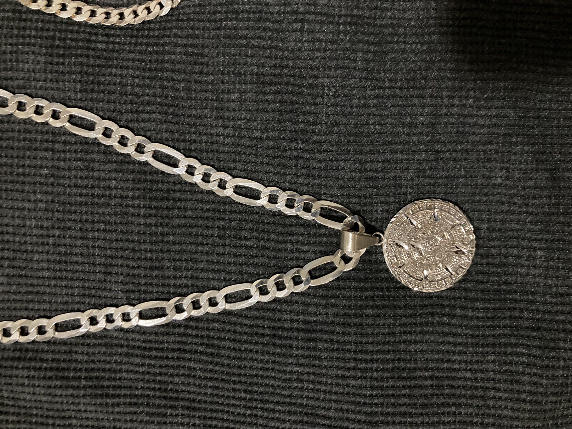 Silver chain for men 9.25 New $250for both Calendar Aztec