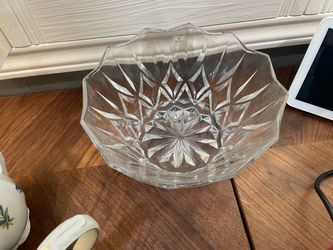 Crystal Cut Glass Serving Bowl