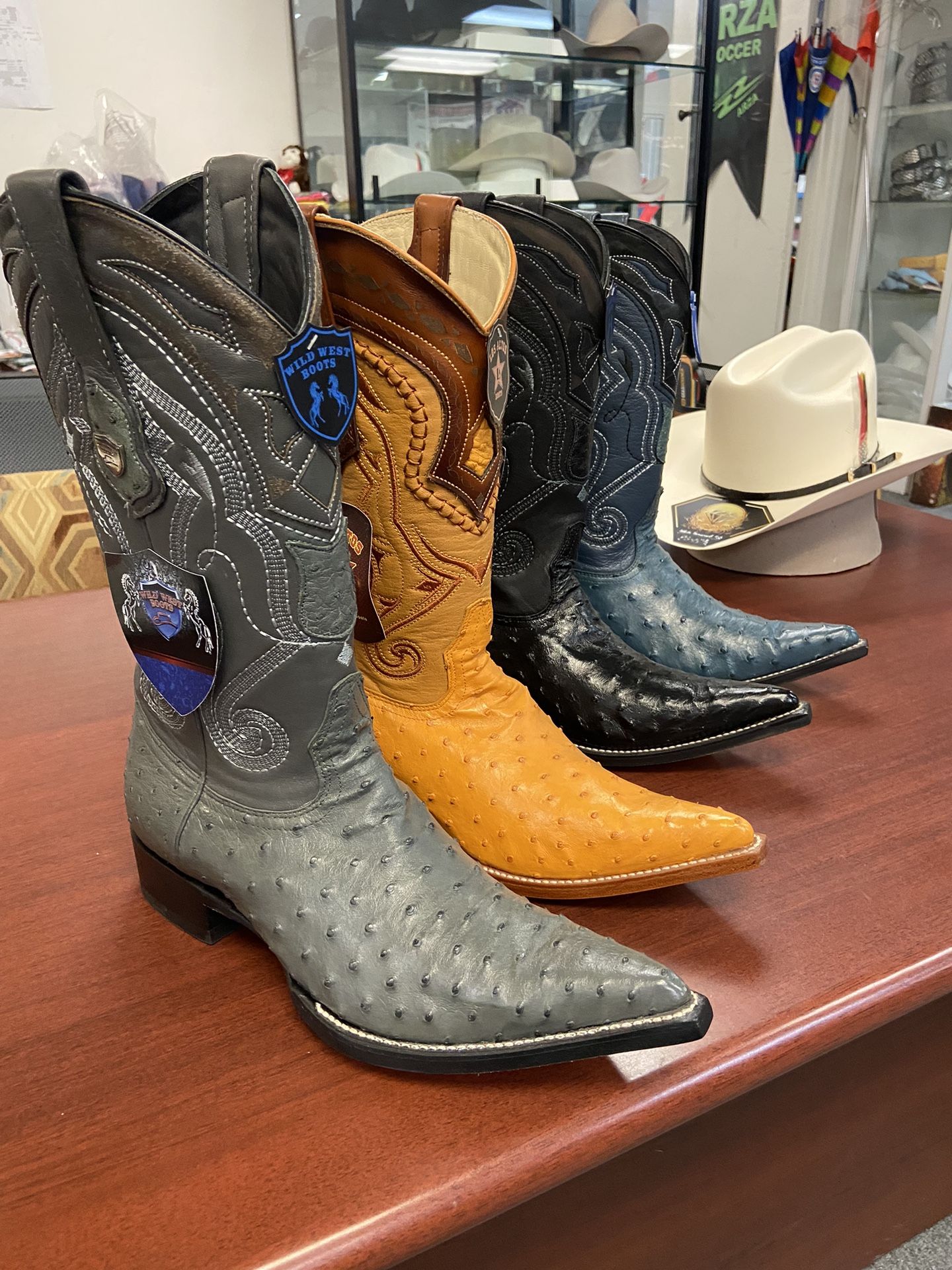 Botas Vaqueras De Piel Original Puntales Para Hombre