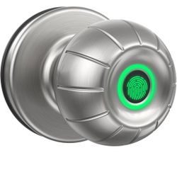 Smart Door Knob, Fingerprint Door Lock Quick Access Biometric Doorknob Keyless Entry Finger Print Door Knobs for Bedroom, Garage, Office, Closet, Pant