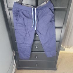 Navy Blue Crop Scrub Pants