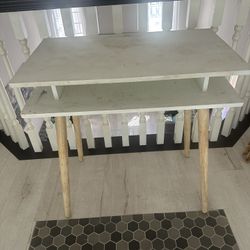 White Desk With Storage 