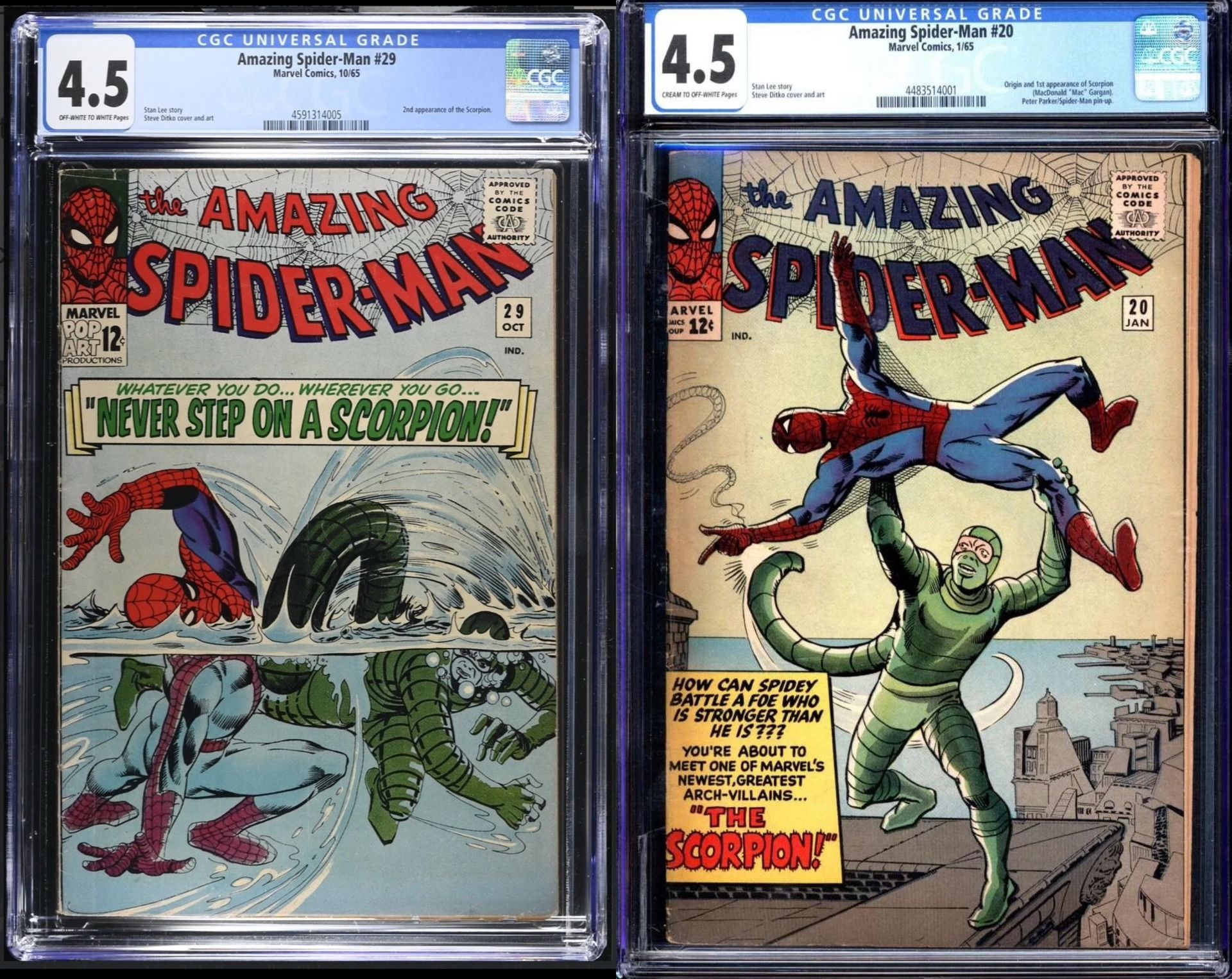 Amazing Spider-Man #20 & #29 - Scorpion 1st & 2nd Appearance - CGC 4.5 Set