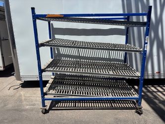 Heavy-Duty UNEX FlowCell Gravity Flow Rack on Wheels, 76" Length x 40" Width x 78" Height