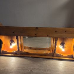 King Size Bed Headboard Vintage With Lights And Mirror 