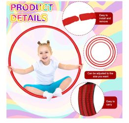 6 Pcs Exercise Hoop Detachable Adjustable Plastic Toy Playground Toys Colored Hoop Circles for Teens Games Gymnastics Dog Agility Equipment Party Deco