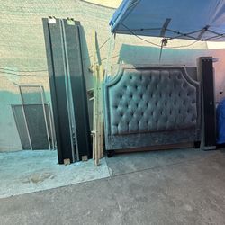 grey queen bed frame